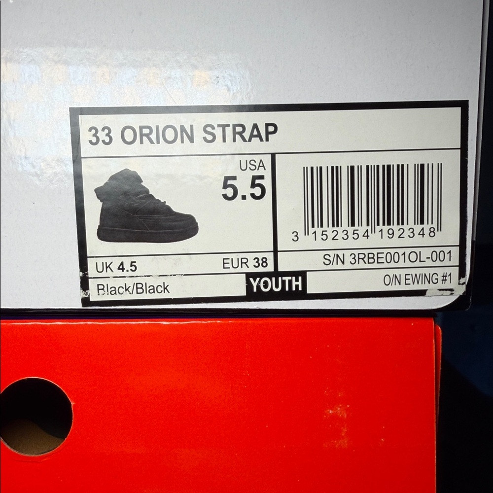 Ewing 33 HI Rebound Orion Strap Kids Black Sneakers Brand new with original box - Picture 2 of 11